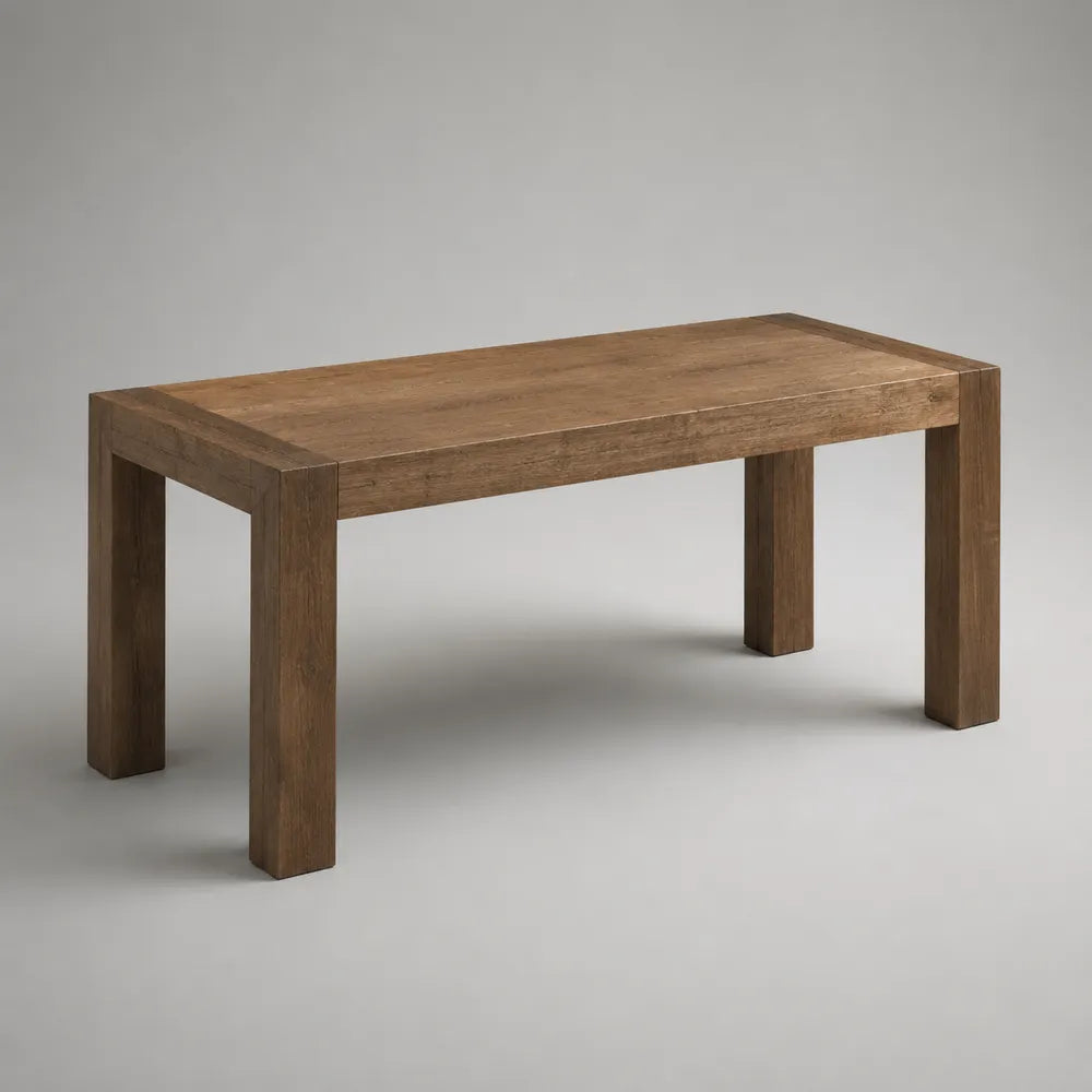 Tavolo da pranzo rettangolare in legno massello marrone 120x60x75 cm