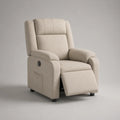 Poltrona reclinabile con poggiapiedi in tessuto poliestere beige 78x92x102 cm