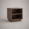 Comodino rettangolare a due ripiani in MDF effetto noce marrone 45x40x50 cm