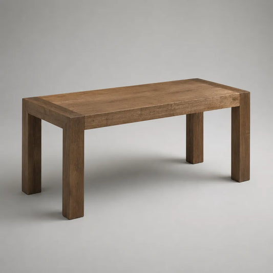 Tavolo da pranzo rettangolare in legno massello marrone 120x60x75 cm