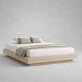 Letto matrimoniale struttura piattaforma in legno MDF impiallacciato rovere chiaro 160x200 cm